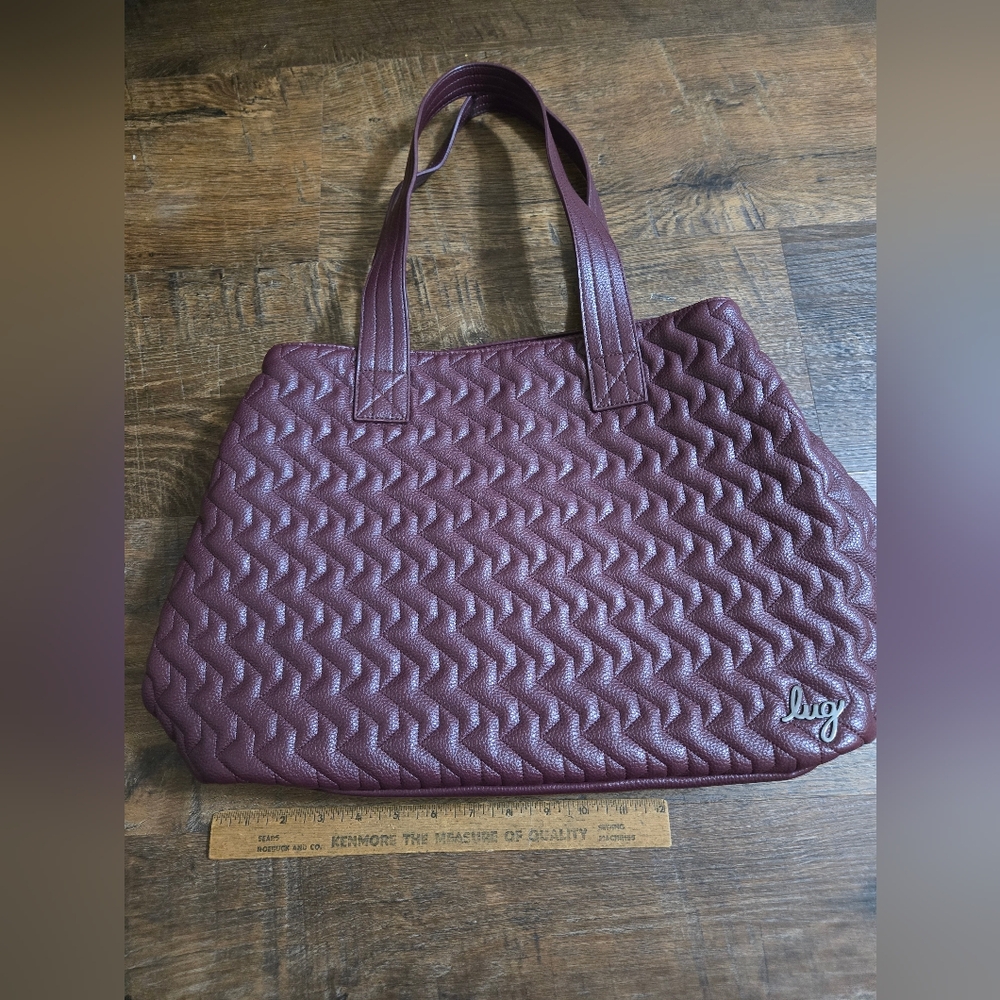 LUG TOTE- WINE - W/ INSULATED POUCH